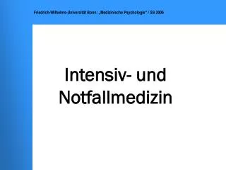 friedrich wilhelms universit t bonn medizinische psychologie ss 2006