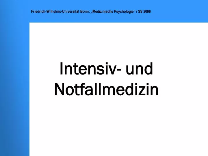 friedrich wilhelms universit t bonn medizinische psychologie ss 2006