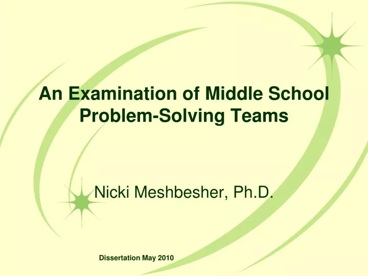 an examination of middle school problem solving teams