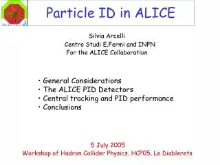 Particle ID in ALICE