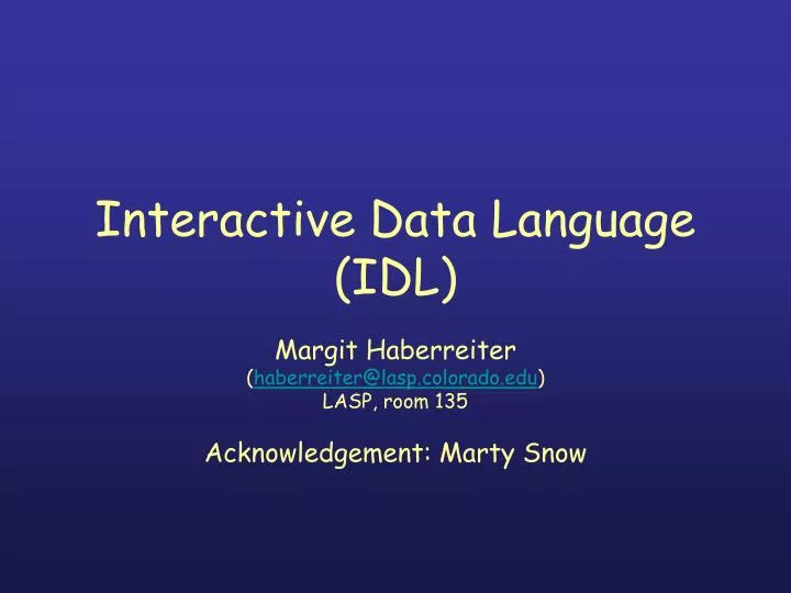 interactive data language idl