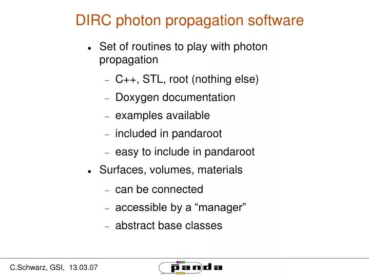 dirc photon propagation software