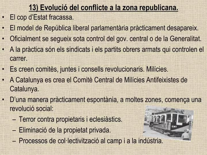 13 evoluci del conflicte a la zona republicana
