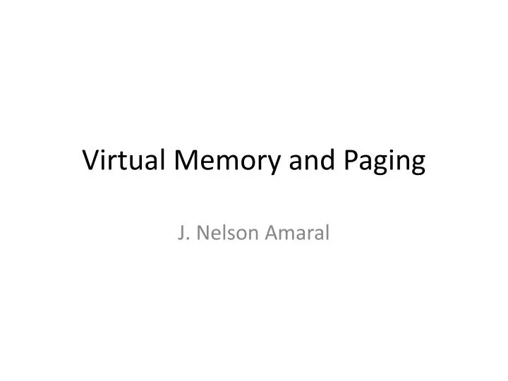 virtual memory and paging