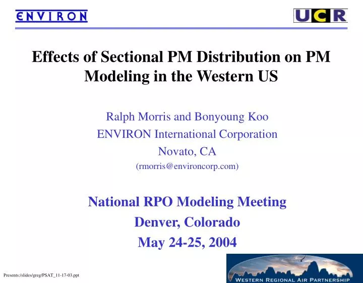 effects of sectional pm distribution on pm modeling in the western us