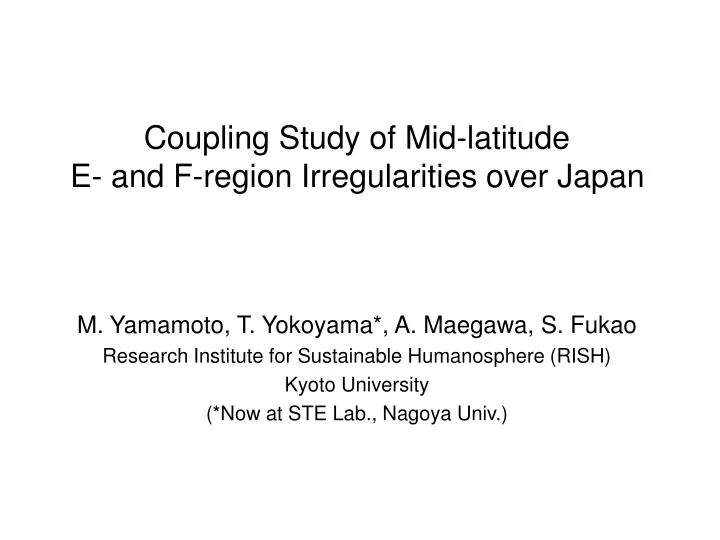 coupling study of mid latitude e and f region irregularities over japan