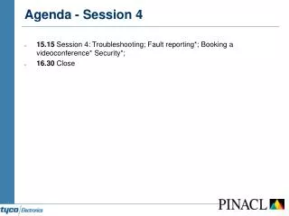Agenda - Session 4