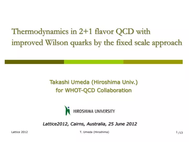 thermodynamics in 2 1 flavor qcd with improved wilson quarks by the fixed scale approach
