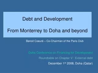 Debt and Development From Monterrey to Doha and beyond