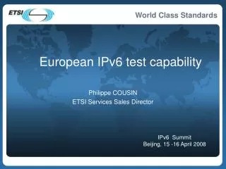 European IPv6 test capability