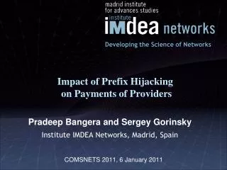 Impact of Prefix Hijacking on Payments of Providers