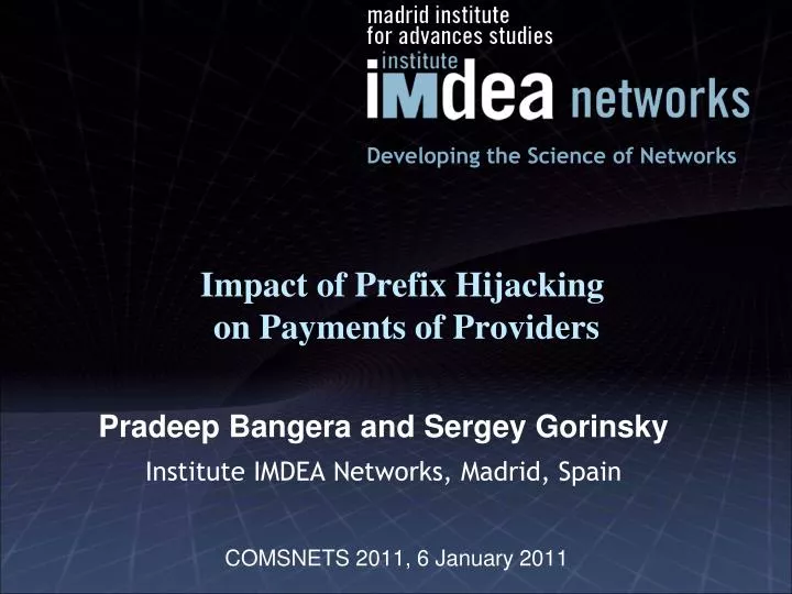 impact of prefix hijacking on payments of providers