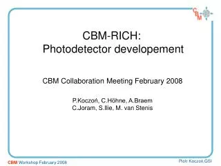 CBM-RICH: Photodetector developement