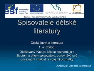 spisovatel d tsk literatury
