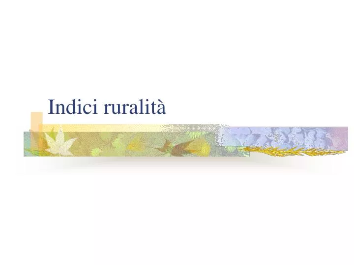 indici ruralit