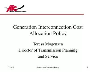 Generation Interconnection Cost Allocation Policy