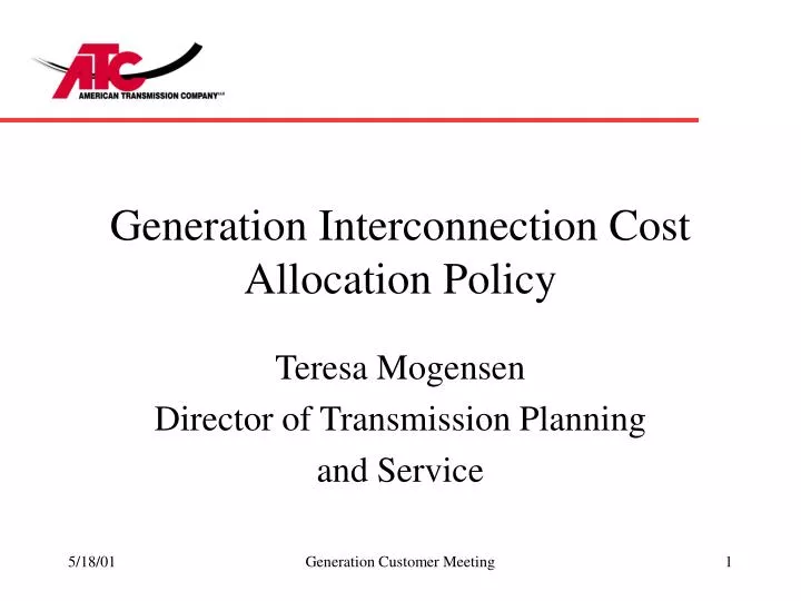 generation interconnection cost allocation policy