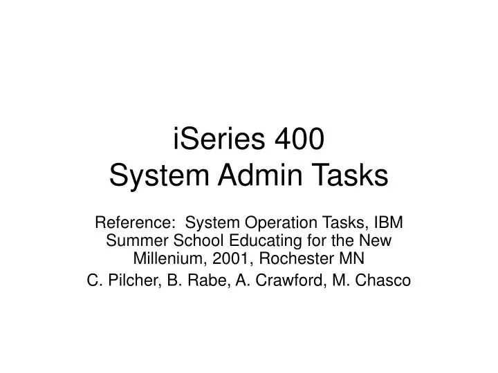 iseries 400 system admin tasks