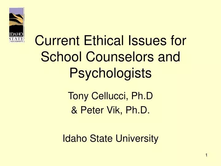 current ethical issues for school counselors and psychologists