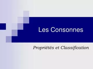 les consonnes