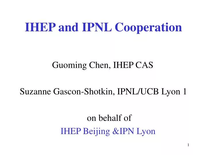 ihep and ipnl cooperation