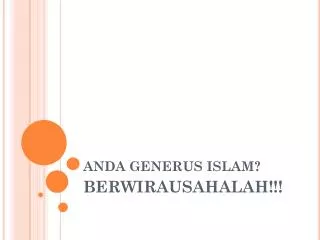 anda generus islam