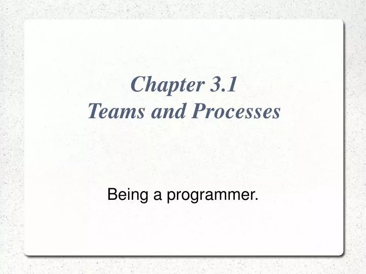 being a programmer