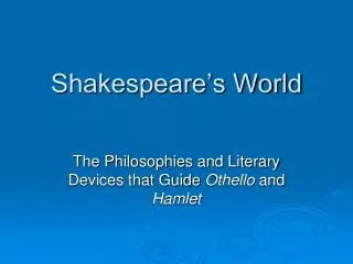 shakespeare s world