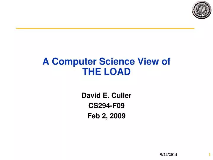 a computer science view of the load