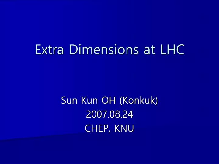 extra dimensions at lhc