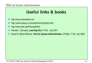 Useful links &amp; books