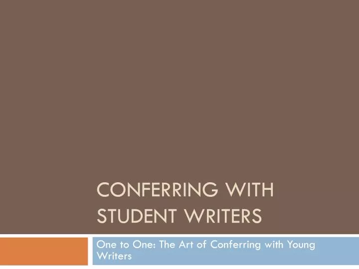 conferring with student writers
