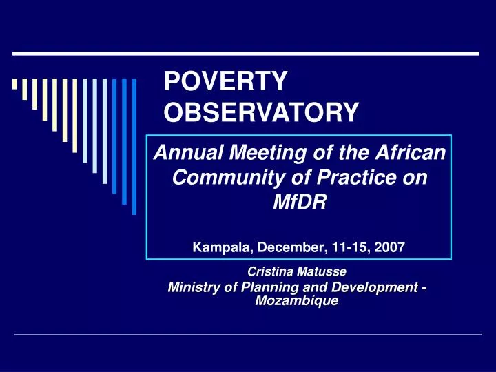 annual meeting of the african community of practice on mfdr kampala december 11 15 2007