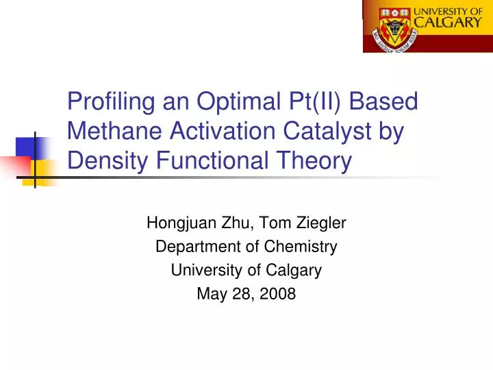 profiling an optimal pt ii based methane activation catalyst by density functional theory