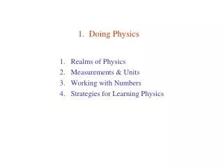 1. Doing Physics