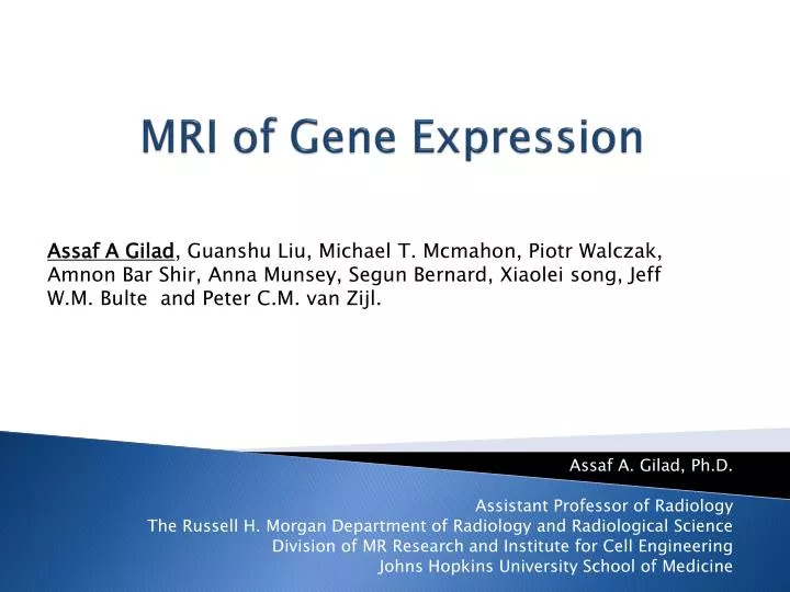mri of gene expression