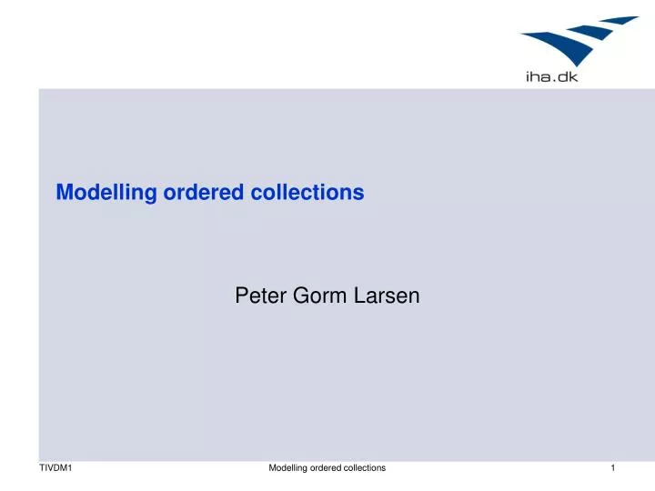 modelling ordered collections