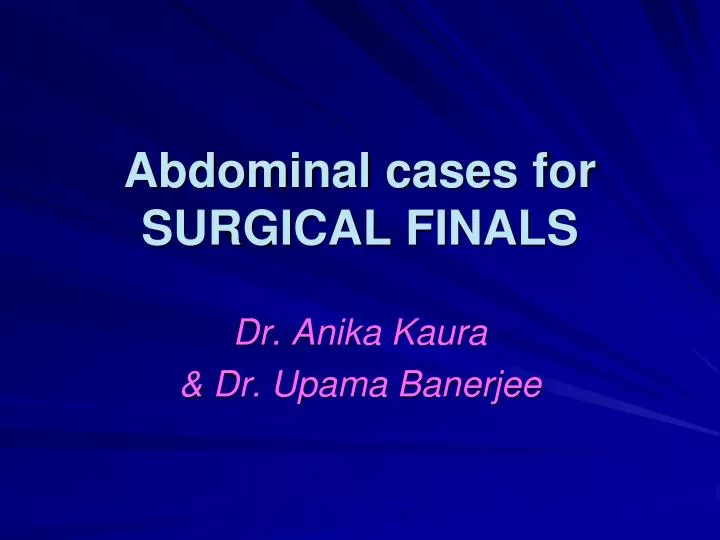 abdominal cases for surgical finals