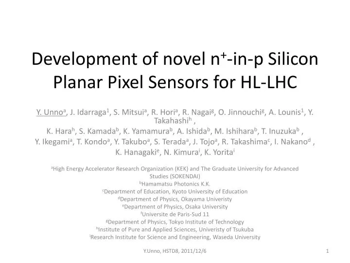 development of novel n in p silicon planar pixel sensors for hl lhc