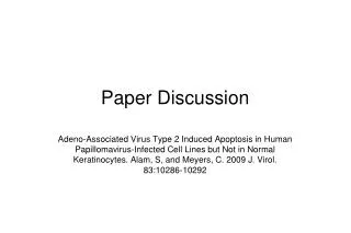 Paper Discussion
