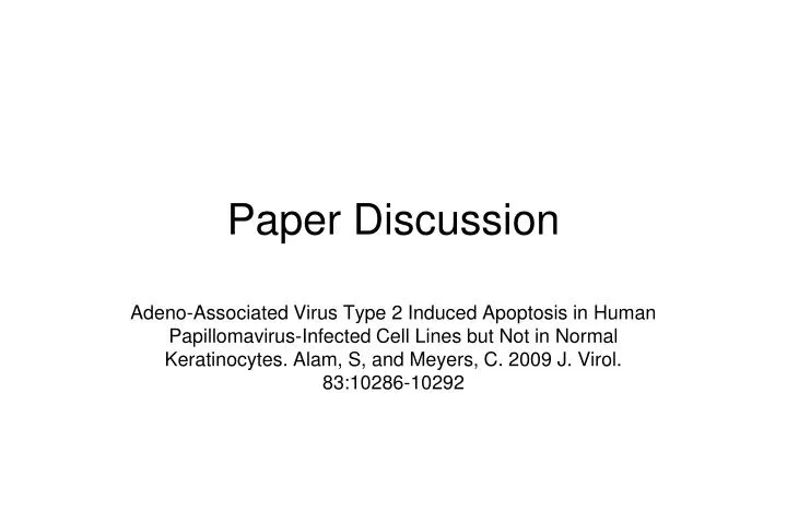 paper discussion