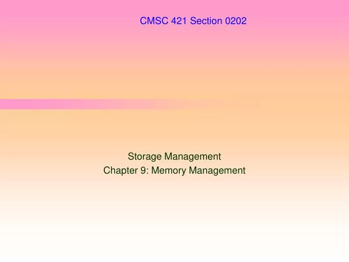 cmsc 421 section 0202