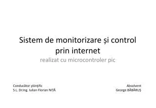 sistem de monitorizare i control prin internet