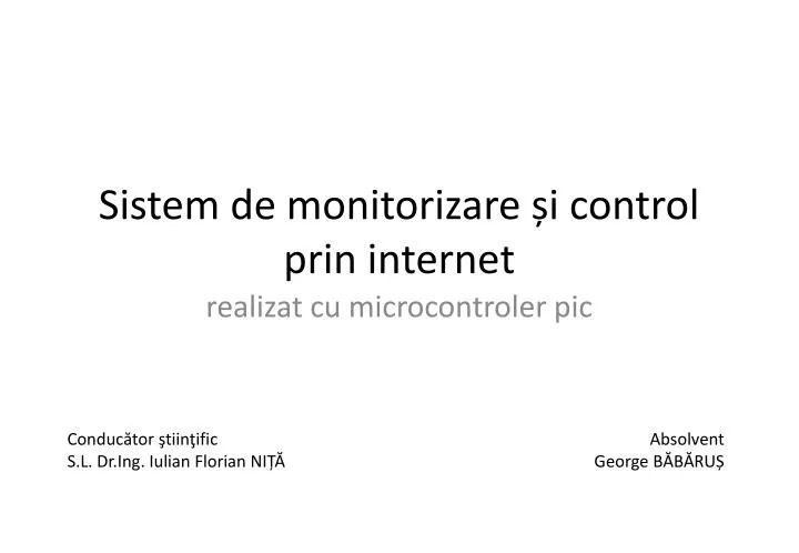 sistem de monitorizare i control prin internet