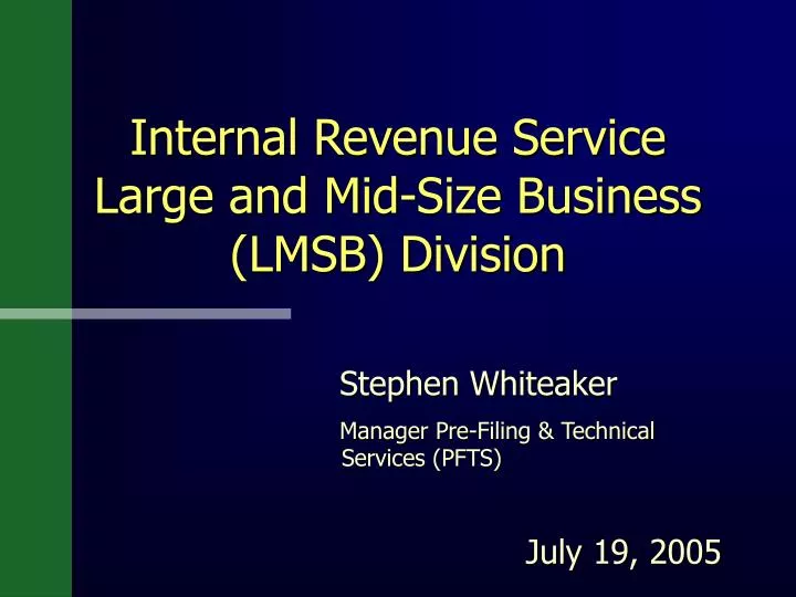 internal revenue service large and mid size business lmsb division