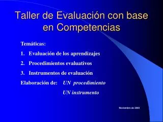 taller de evaluaci n con base en competencias