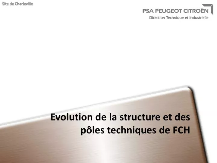 evolution de la structure et des p les techniques de fch