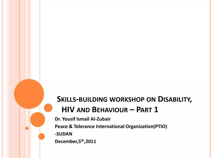 skills building workshop on disability hiv and behaviour part 1