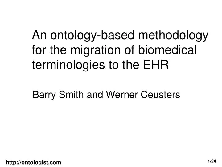 an ontology based methodology for the migration of biomedical terminologies to the ehr
