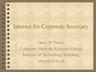 internet for corporate secretary